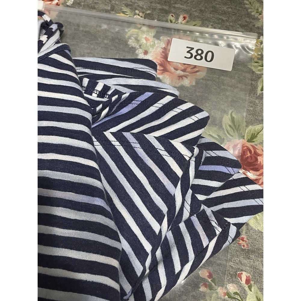 New Lane Bryant Top Women's Plus 14/16 Navy V-Neck 3/4 Bell Sleeve Striped Shirt - Picture 9 of 9